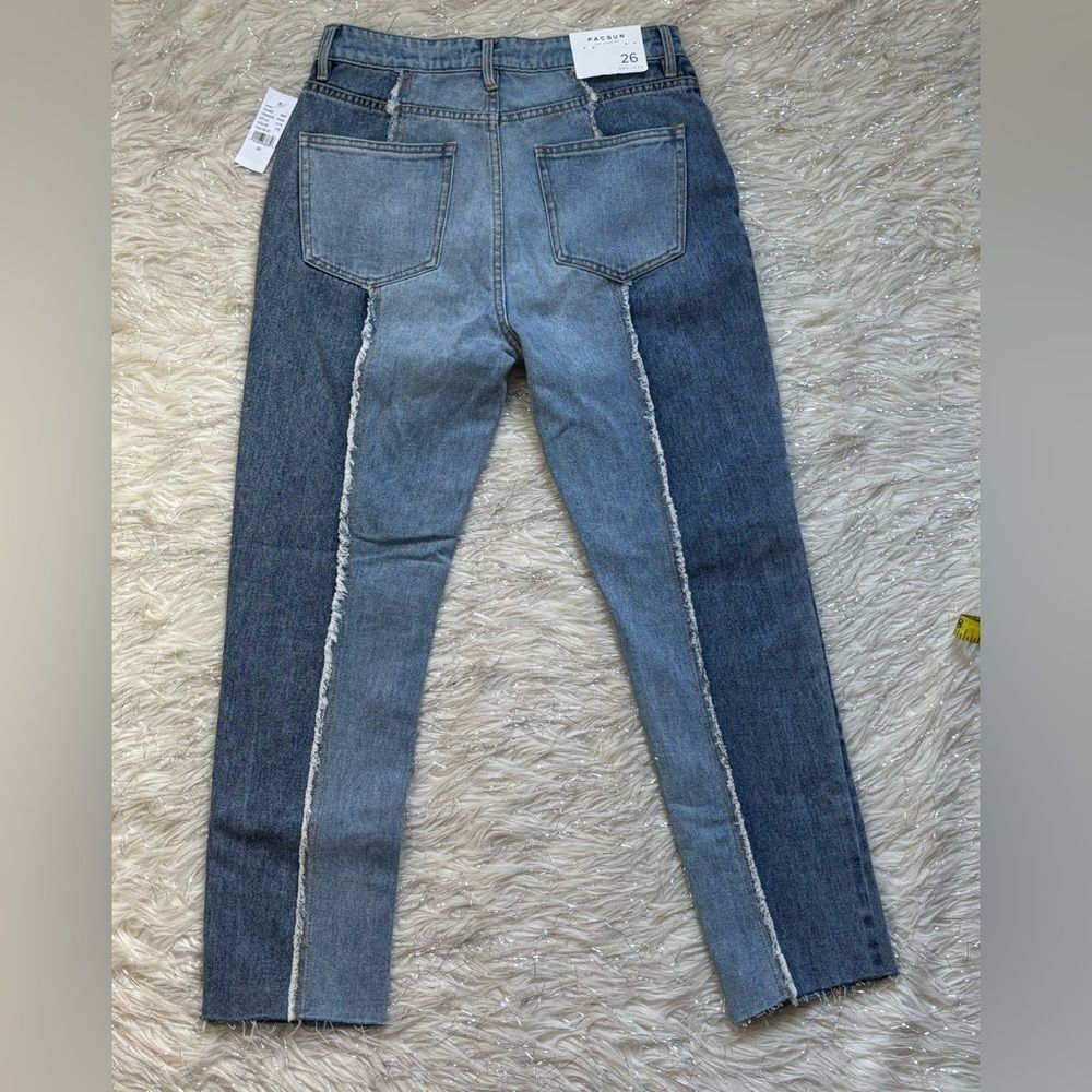 PacSun Two Panel Contrast Blue MOM Jeans Size 26 - Picture 3 of 16